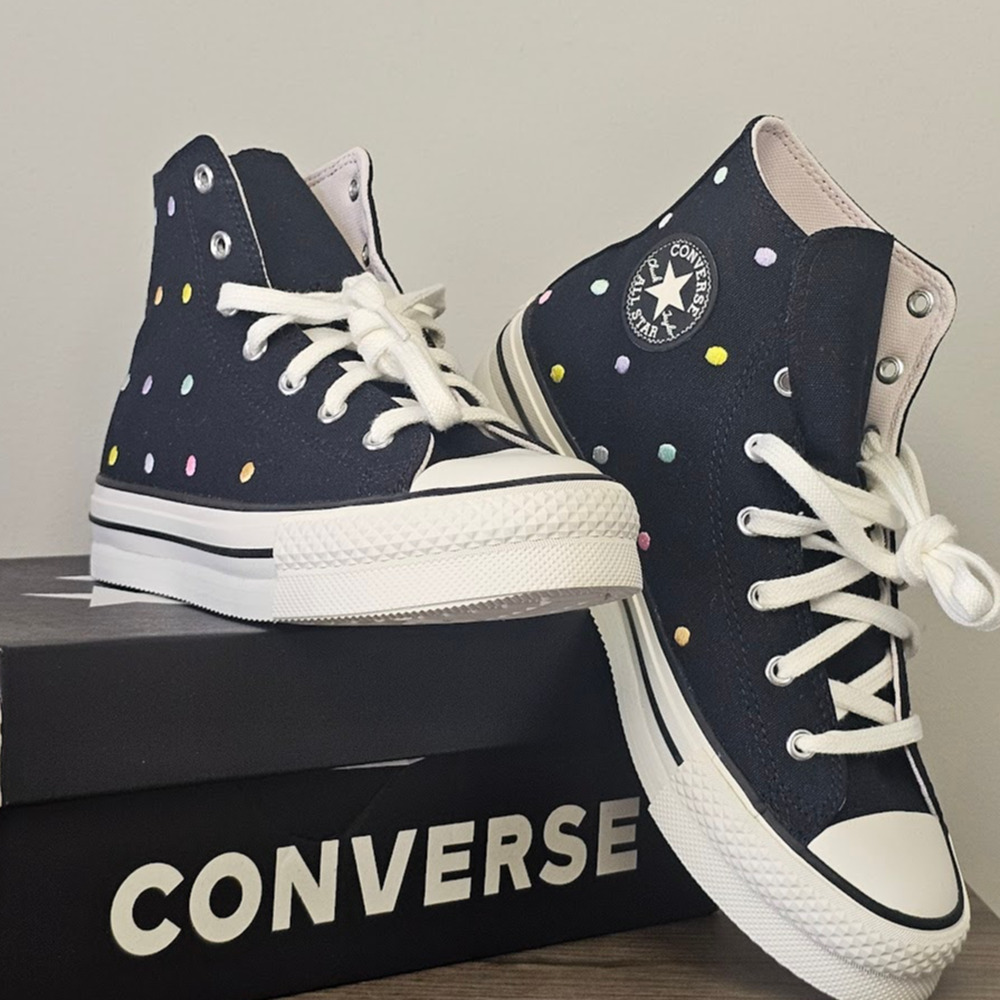 Converse Women's CTAS Polk A Dot Hi Tops  Size 7 Rainbow A12608C NWT